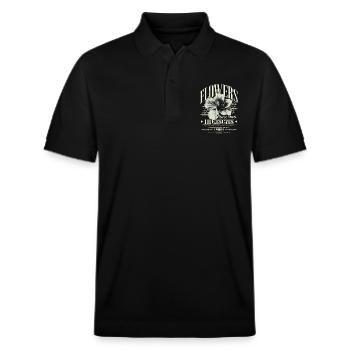 Hibiscus Flower Hibiscus Flower - Stanley/Stella Unisex Organic Polo Shirt PREPSTER - black - Front - Roxy (174cm) & Andy (188cm)