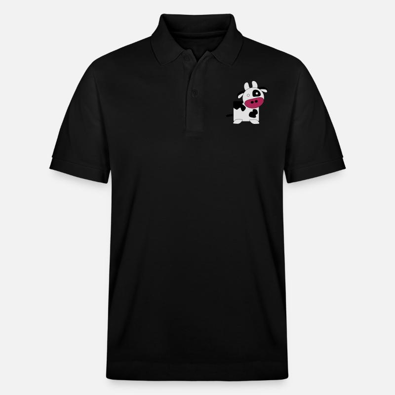 Kuh (groß) - Stanley/Stella Unisex Bio-Poloshirt PREPSTER - Schwarz