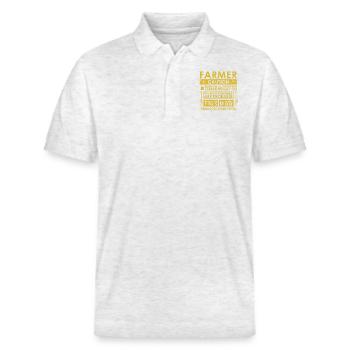 Farmer: Caution! - Stanley/Stella Unisex Organic Polo Shirt PREPSTER - heather white - Front - Roxy (174cm) & Andy (188cm)
