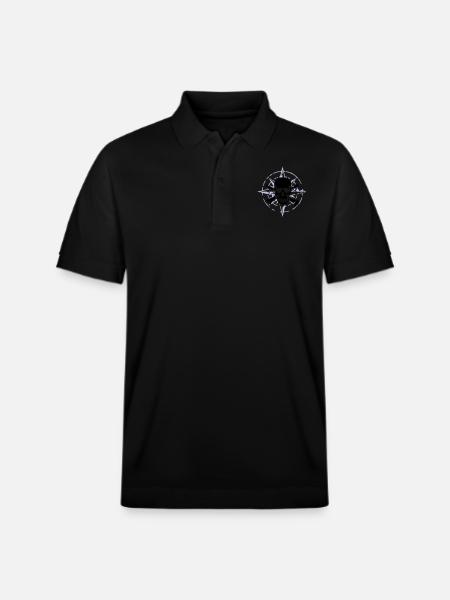 windrose_skull_02_a_2c - Polo PREPSTER bio Stanley/Stella Unisexe - noir