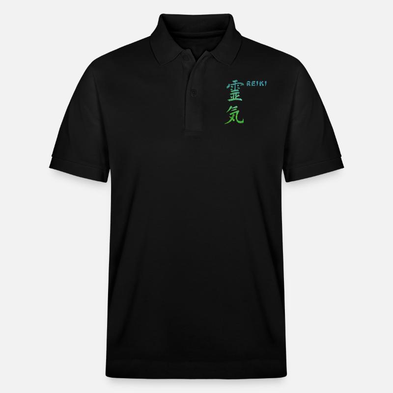 reiki japonais e 5 - Polo PREPSTER bio Stanley/Stella Unisexe - noir