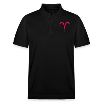 Sternzeichen Widder Aris Symbol Rosa Pink - Stanley/Stella Unisex Bio-Poloshirt PREPSTER - Schwarz - Vorne - Roxy (174cm) & Andy (188cm)