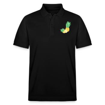 Ananas - Stanley/Stella Unisex Bio-Poloshirt PREPSTER - Schwarz - Vorne - Roxy (174cm) & Andy (188cm)
