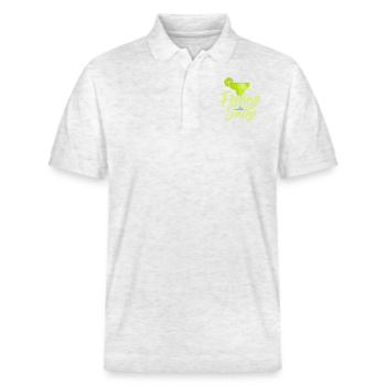 Sensation salée Cinco de Mayo Margarita - Polo PREPSTER bio Stanley/Stella Unisexe - blanc chiné - Devant - Roxy (174cm) & Andy (188cm)