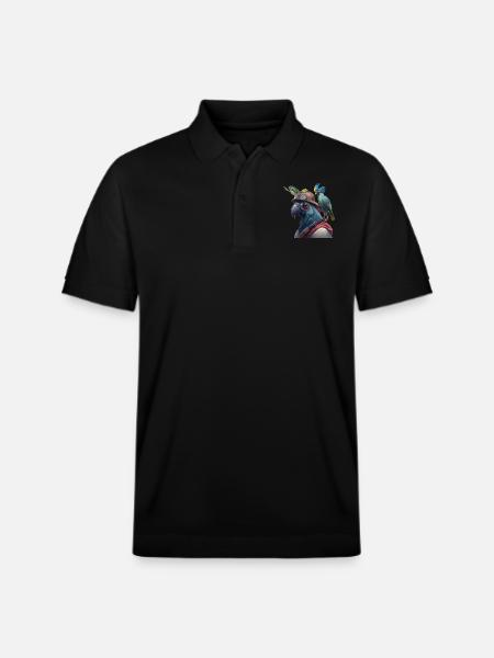 Parrot Head Gift - Stanley/Stella Unisex Organic Polo Shirt PREPSTER - black