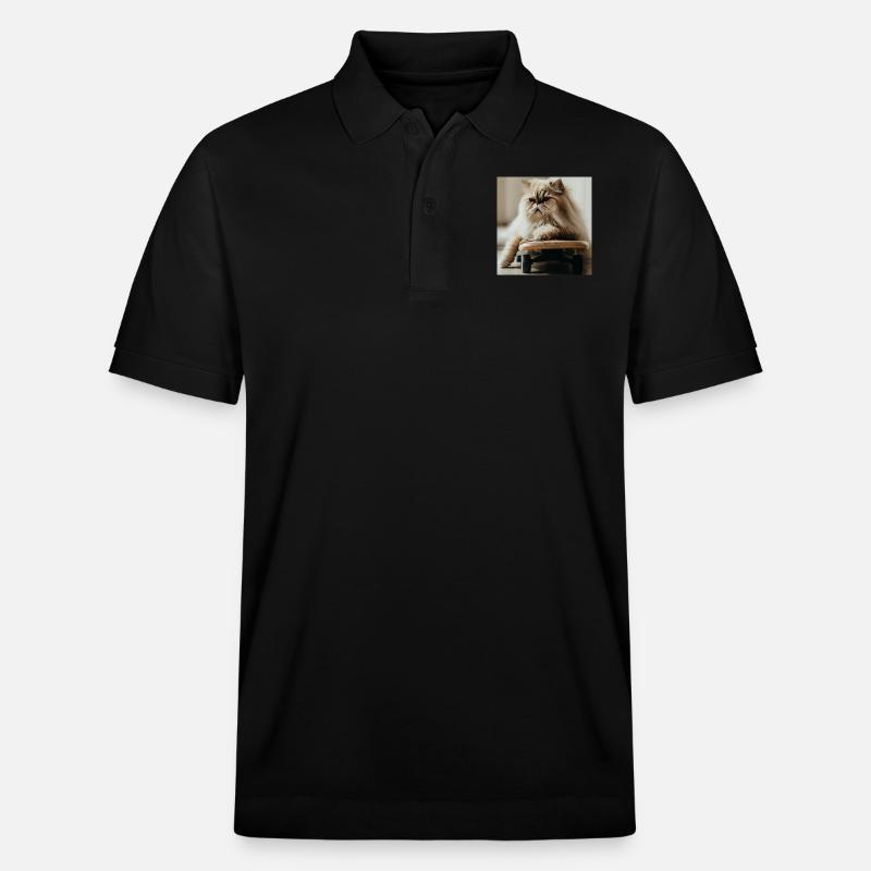 Le chat persan Negan: patineur - Polo PREPSTER bio Stanley/Stella Unisexe - noir