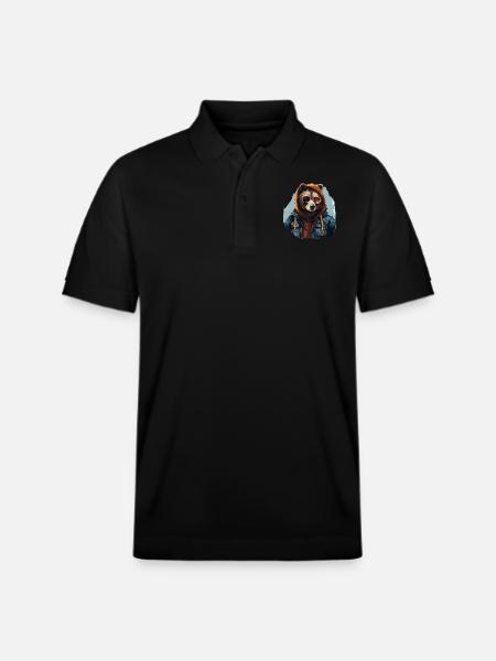 Street style bjørn | Bjørn elskere - Stanley/Stella PREPSTER økologisk unisex poloshirt - sort