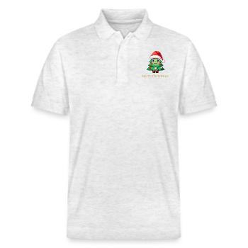 Joyeux Noël - Polo PREPSTER bio Stanley/Stella Unisexe - blanc chiné - Devant - Roxy (174cm) & Andy (188cm)