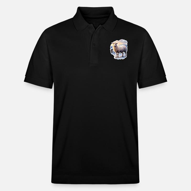 Schaf im Schnee - Stanley/Stella Unisex Bio-Poloshirt PREPSTER - Schwarz