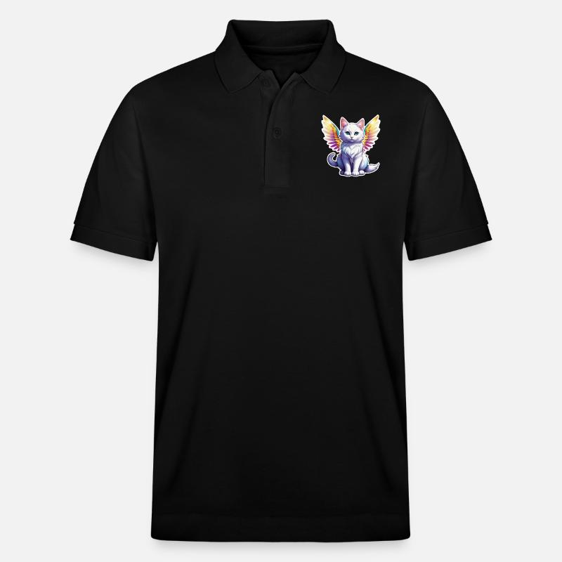 chat avec des ailes - Polo PREPSTER bio Stanley/Stella Unisexe - noir