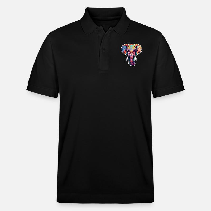 Elefant psychedelisch - Stanley/Stella Unisex Bio-Poloshirt PREPSTER - Schwarz