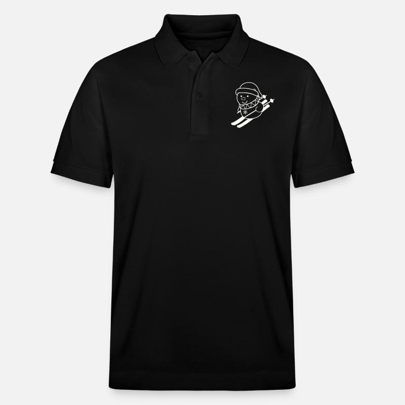 ski fahrer schneemann 01 - Stanley/Stella Unisex Bio-Poloshirt PREPSTER - Schwarz