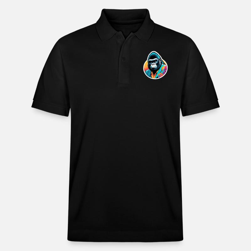 Gorilla im Anzug - Stanley/Stella Unisex Bio-Poloshirt PREPSTER - Schwarz