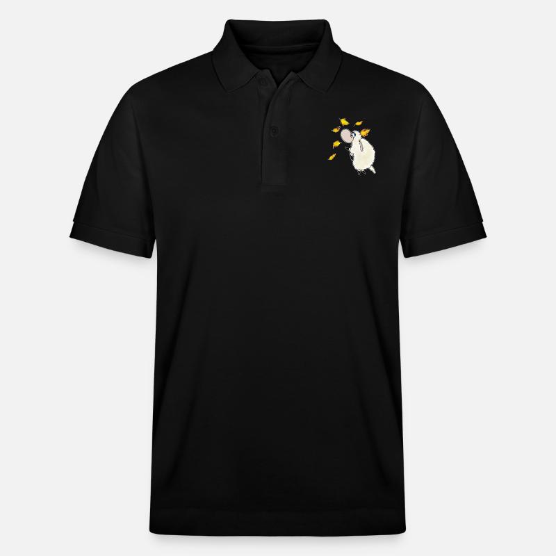 Wolly Sheepling Herbst Blätterfall - Stanley/Stella Unisex Bio-Poloshirt PREPSTER - Schwarz