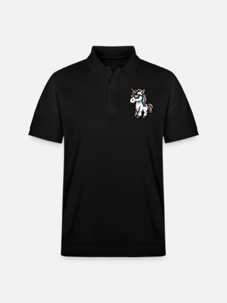 Einhorn Cool Comic - Stanley/Stella Unisex Bio-Poloshirt PREPSTER - Schwarz