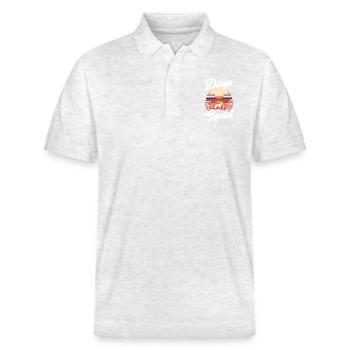 Dingo-liebhaber Westaustralien-tier-hundedingos - Stanley/Stella Unisex Bio-Poloshirt PREPSTER - Weiß meliert - Vorne - Roxy (174cm) & Andy (188cm)