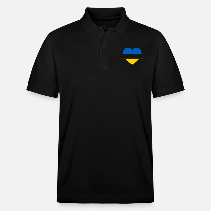 Ukraine Herz - Stanley/Stella Unisex Bio-Poloshirt PREPSTER - Schwarz