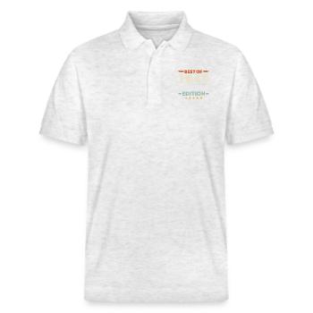 Retro 1943 Vintage 81. Geburtstagsgeschenk 81 Jahre alt - Stanley/Stella Unisex Bio-Poloshirt PREPSTER - Weiß meliert - Vorne - Roxy (174cm) & Andy (188cm)