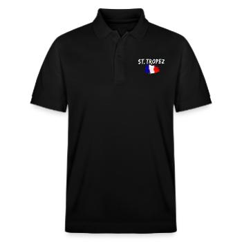 Saint-Tropez France Drapeau Saint-Tropez - Polo PREPSTER bio Stanley/Stella Unisexe - noir - Devant - Roxy (174cm) & Andy (188cm)
