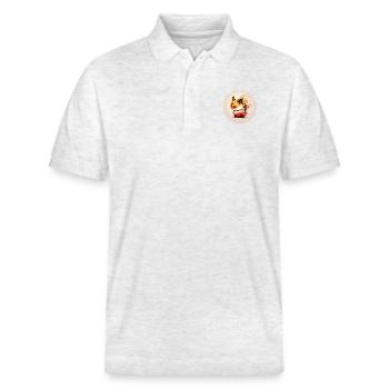Animal fox fantasy and cute - Stanley/Stella Unisex Organic Polo Shirt PREPSTER - heather white - Front - Roxy (174cm) & Andy (188cm)