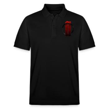 Japanese Banner of Valor: Strength and Courage - Stanley/Stella Unisex Organic Polo Shirt PREPSTER - black - Front - Roxy (174cm) & Andy (188cm)