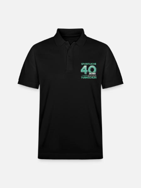 Sportliche 40 Jahre 40 Geburtstag Geschenk - Stanley/Stella Unisex Bio-Poloshirt PREPSTER - Schwarz