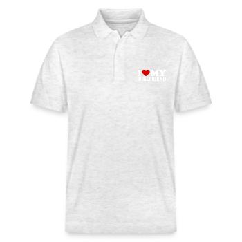 I love my girlfriend - Polo PREPSTER bio Stanley/Stella Unisexe - blanc chiné - Devant - Roxy (174cm) & Andy (188cm)