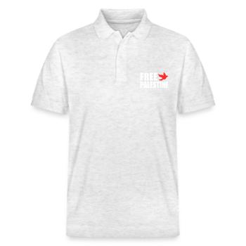 Free palestine - Polo PREPSTER bio Stanley/Stella Unisexe - blanc chiné - Devant - Roxy (174cm) & Andy (188cm)