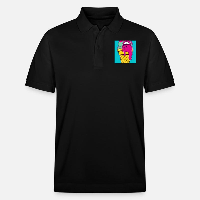 POP-Art Eiscreme - Stanley/Stella Unisex Bio-Poloshirt PREPSTER - Schwarz