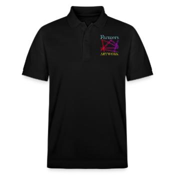 Farmer Tractor Farmers Artwork Art Lawn Tractor - Stanley/Stella Unisex Organic Polo Shirt PREPSTER - black - Front - Roxy (174cm) & Andy (188cm)