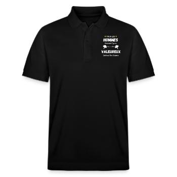 Péteur cadeau drôle lâcher des caisses - Polo PREPSTER bio Stanley/Stella Unisexe - noir - Devant - Roxy (174cm) & Andy (188cm)