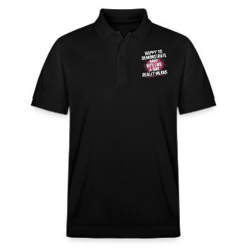 Kraft und Selbstbewusstsein im Karate - Stanley/Stella Unisex Bio-Poloshirt PREPSTER - Schwarz - Vorne - Roxy (174cm) & Andy (188cm)