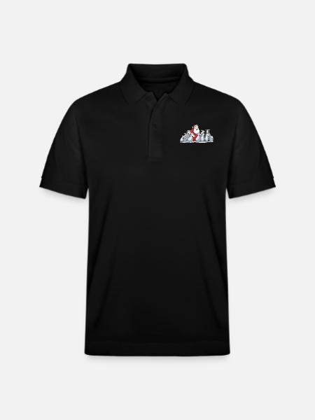 Singing Santa Claus with sheep - Stanley/Stella Unisex Organic Polo Shirt PREPSTER - black