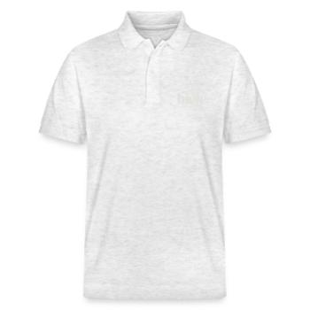 Biele Hallo habt ihr Hunger? - Stanley/Stella Unisex Bio-Poloshirt PREPSTER - Weiß meliert - Vorne - Roxy (174cm) & Andy (188cm)
