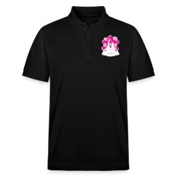 Geburtstags Eisbär in Pink und Rosa. - Stanley/Stella Unisex Bio-Poloshirt PREPSTER - Schwarz - Vorne - Roxy (174cm) & Andy (188cm)