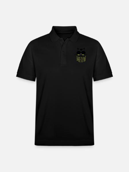 Cool Cat - Stanley/Stella Unisex Organic Polo Shirt PREPSTER - black