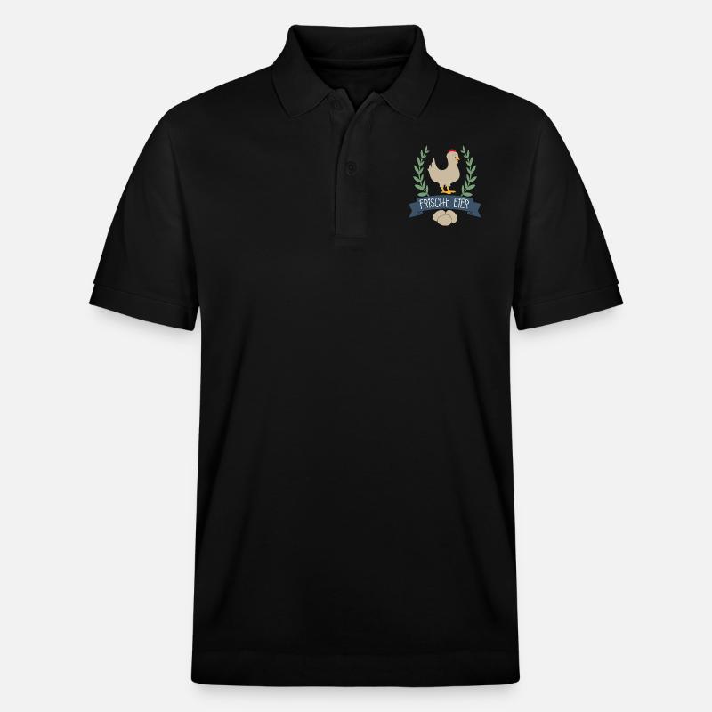 Frische Eier - Stanley/Stella Unisex Bio-Poloshirt PREPSTER - Schwarz