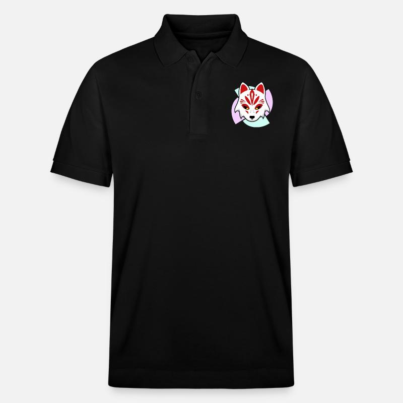 Masque Kitsune - Polo PREPSTER bio Stanley/Stella Unisexe - noir