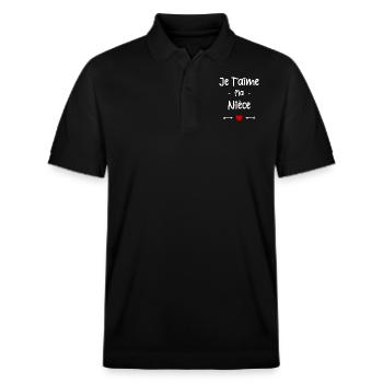 je t'aime ma Nièce - Polo PREPSTER bio Stanley/Stella Unisexe - noir - Devant - Roxy (174cm) & Andy (188cm)