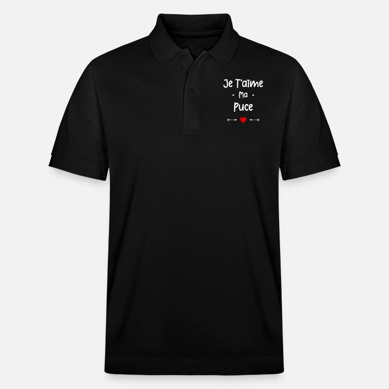 Je t'aime ma puce - Polo PREPSTER bio Stanley/Stella Unisexe - noir