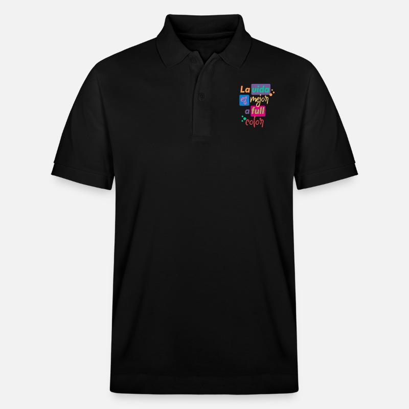 Das Leben ist besser in voller Farbe - Stanley/Stella Unisex Bio-Poloshirt PREPSTER - Schwarz