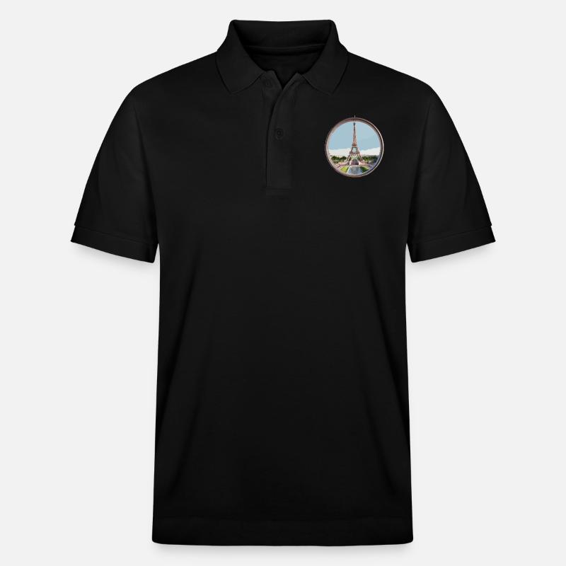 Eiffelturm - Stanley/Stella Unisex Bio-Poloshirt PREPSTER - Schwarz