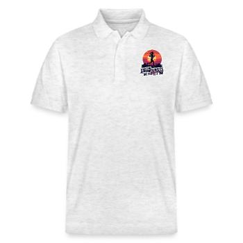Chasing Sunsets Running Motivierende Fitness - Stanley/Stella Unisex Bio-Poloshirt PREPSTER - Weiß meliert - Vorne - Roxy (174cm) & Andy (188cm)