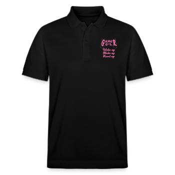 Gamer Girl Réveillez-vous Maquillage Monter de niveau - Polo PREPSTER bio Stanley/Stella Unisexe - noir - Devant - Roxy (174cm) & Andy (188cm)