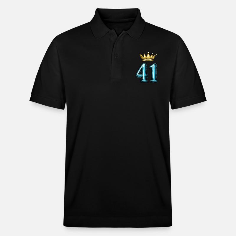 41 Zahl Krone - Stanley/Stella Unisex Bio-Poloshirt PREPSTER - Schwarz