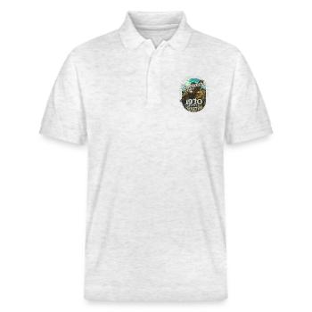 Legendary since 1970 - Stanley/Stella Unisex Organic Polo Shirt PREPSTER - heather white - Front - Roxy (174cm) & Andy (188cm)