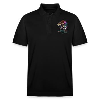 Evolution des Drachen brüllen - Stanley/Stella Unisex Bio-Poloshirt PREPSTER - Schwarz - Vorne - Roxy (174cm) & Andy (188cm)