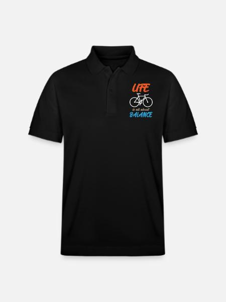 Life Is All About Balance - Stanley/Stella Unisex Organic Polo Shirt PREPSTER - black