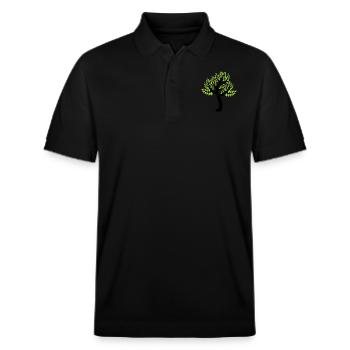 Natur - Stanley/Stella Unisex Bio-Poloshirt PREPSTER - Schwarz - Vorne - Roxy (174cm) & Andy (188cm)