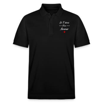 Je t'aime mon amour - Polo PREPSTER bio Stanley/Stella Unisexe - noir - Devant - Roxy (174cm) & Andy (188cm)